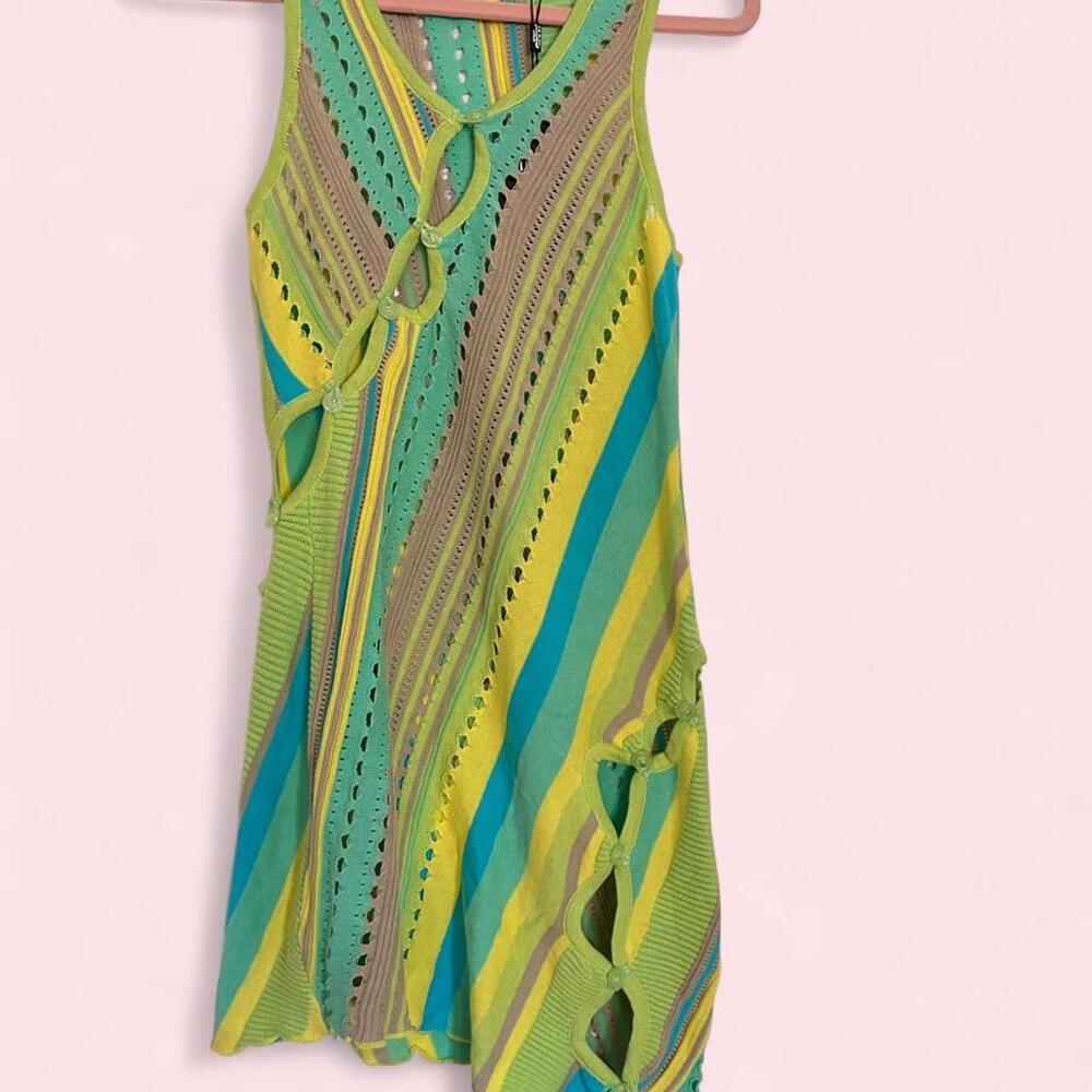 New with tags Jaded London Engineered Knit multi-colored striped knit dress -10